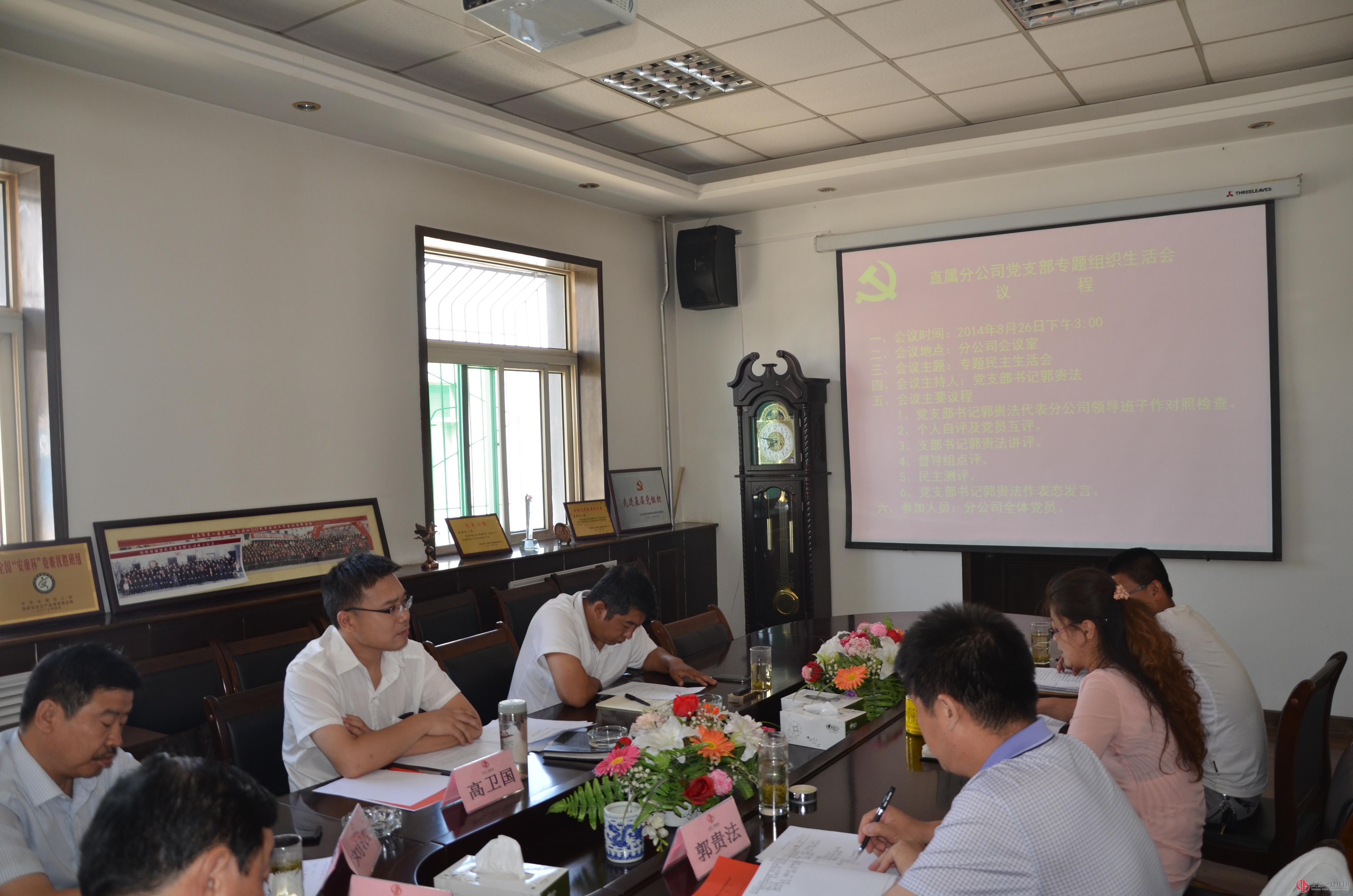 直属分公司党支部召开专题组织生活会